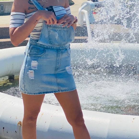 Denim Skirt Romper/Mini Dress - Picture 5 of 6